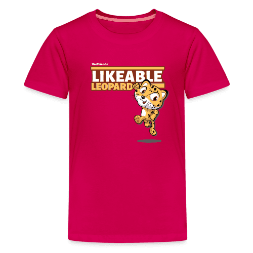 Likeable Leopard Character Comfort Kids Tee - dark pink