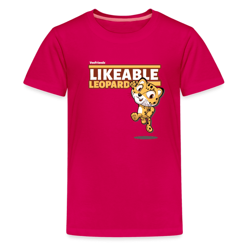 Likeable Leopard Character Comfort Kids Tee - dark pink