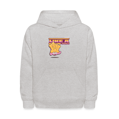 Like A Sponge Character Comfort Kids Hoodie - heather gray