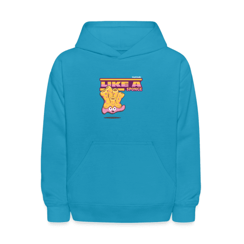 Like A Sponge Character Comfort Kids Hoodie - turquoise