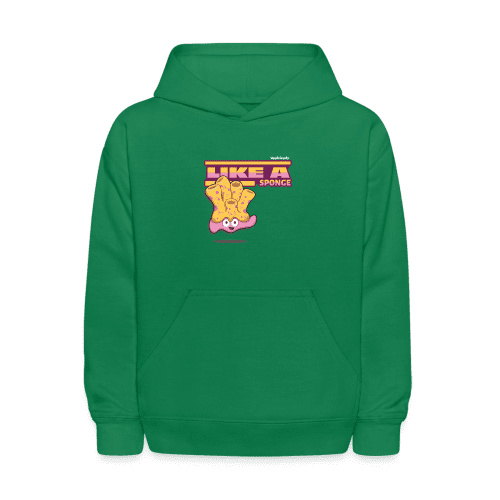 Like A Sponge Character Comfort Kids Hoodie - kelly green