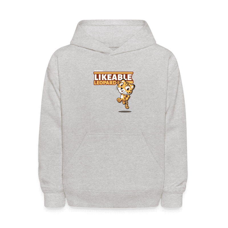 Likeable Leopard Character Comfort Kids Hoodie - heather gray