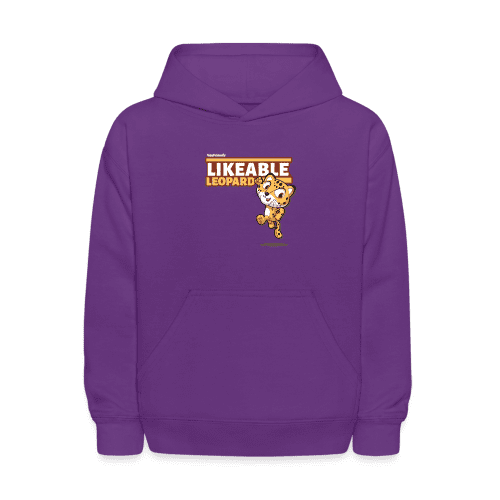 Likeable Leopard Character Comfort Kids Hoodie - purple