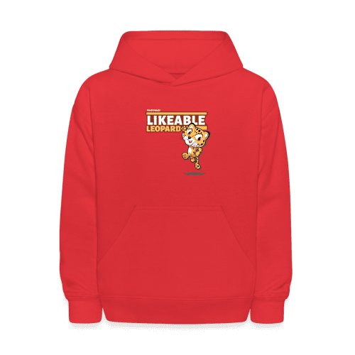 Likeable Leopard Character Comfort Kids Hoodie - red