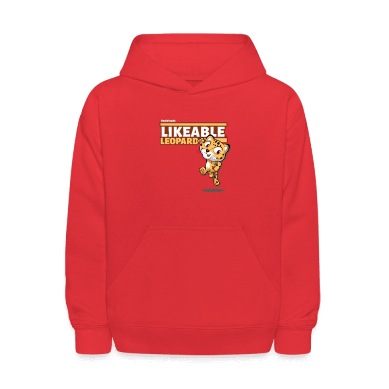 Likeable Leopard Character Comfort Kids Hoodie - red