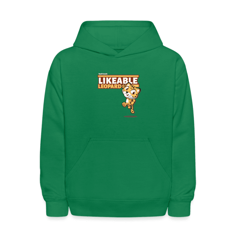 Likeable Leopard Character Comfort Kids Hoodie - kelly green