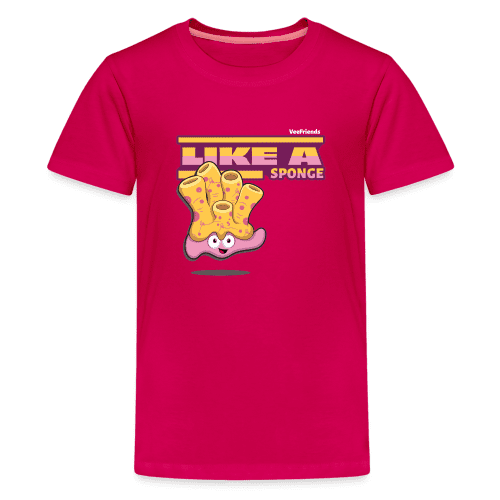 Like A Sponge Character Comfort Kids Tee - dark pink