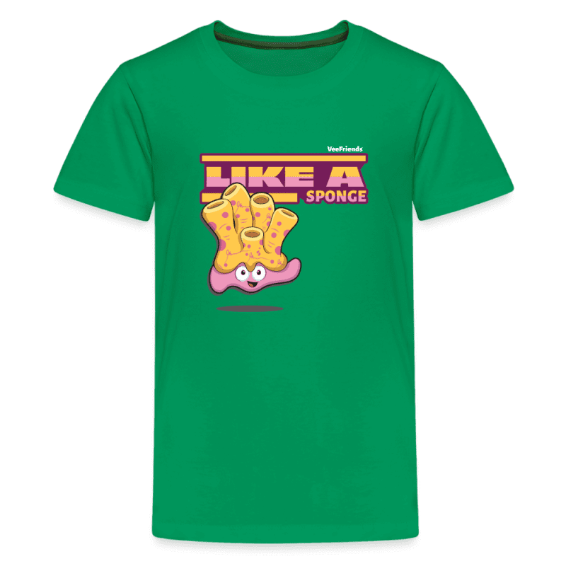 Like A Sponge Character Comfort Kids Tee - kelly green