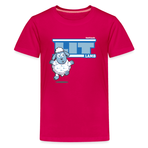 Lit Lamb Character Comfort Kids Tee - dark pink