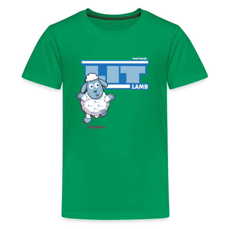 Lit Lamb Character Comfort Kids Tee - kelly green