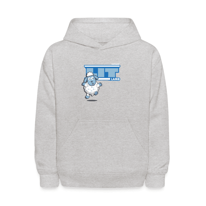 Lit Lamb Character Comfort Kids Hoodie - heather gray