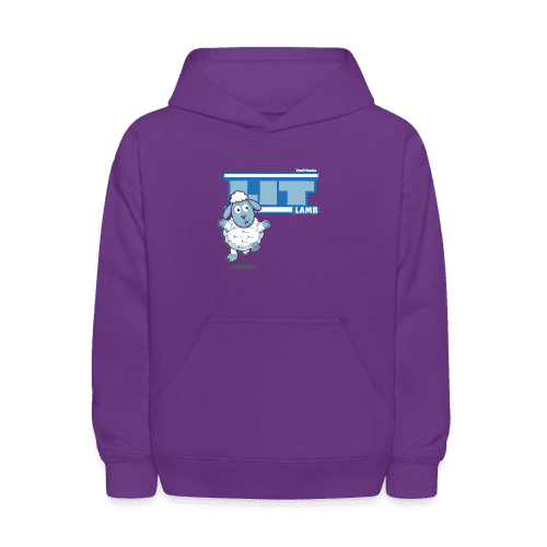 Lit Lamb Character Comfort Kids Hoodie - purple