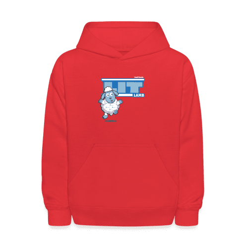 Lit Lamb Character Comfort Kids Hoodie - red