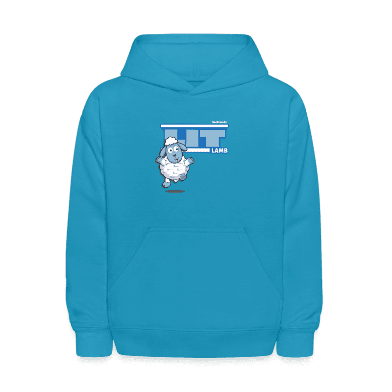 Lit Lamb Character Comfort Kids Hoodie - turquoise