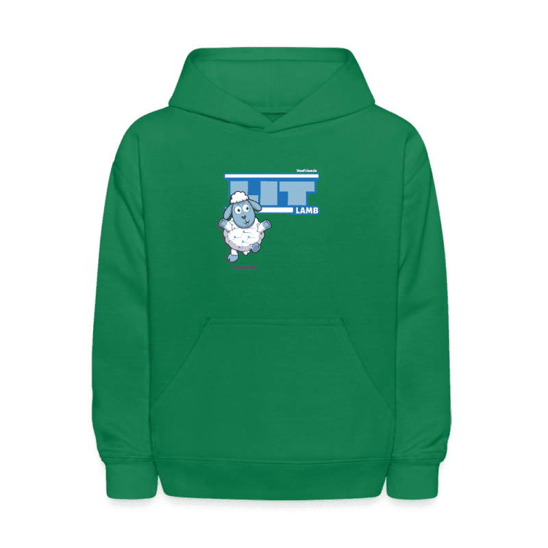 Lit Lamb Character Comfort Kids Hoodie - kelly green