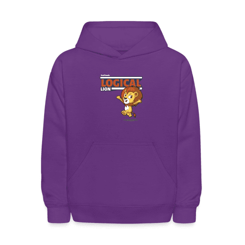 Logical Lion Character Comfort Kids Hoodie - purple