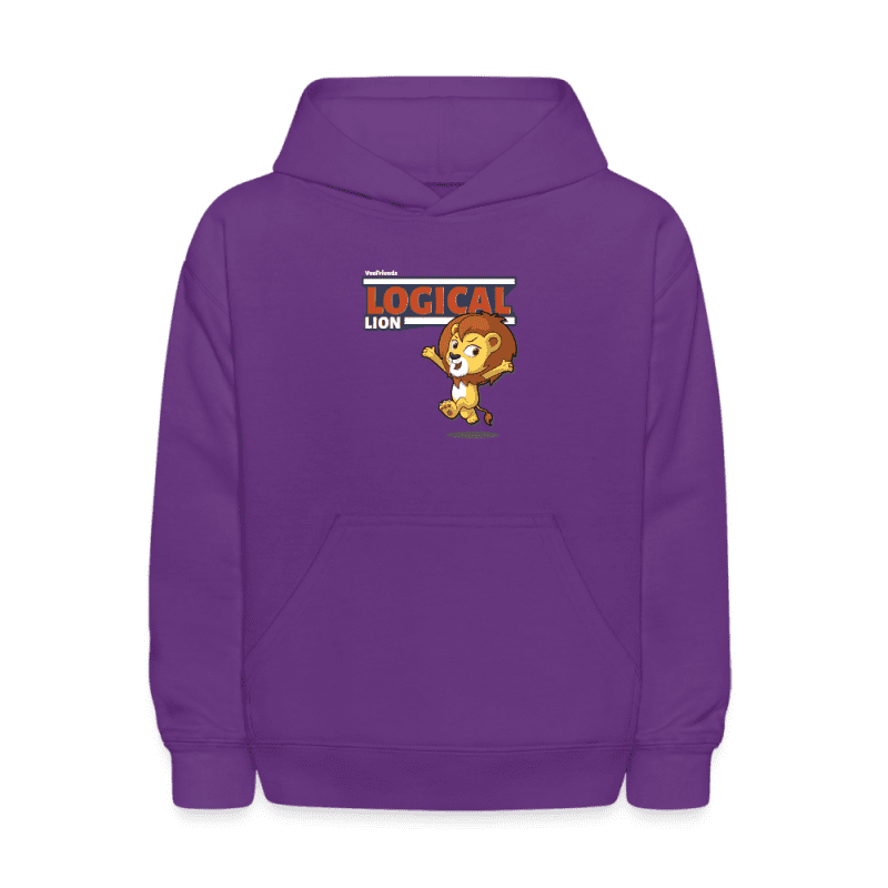 Logical Lion Character Comfort Kids Hoodie - purple