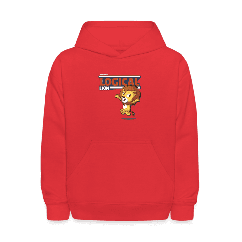 Logical Lion Character Comfort Kids Hoodie - red