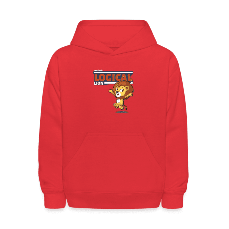 Logical Lion Character Comfort Kids Hoodie - red