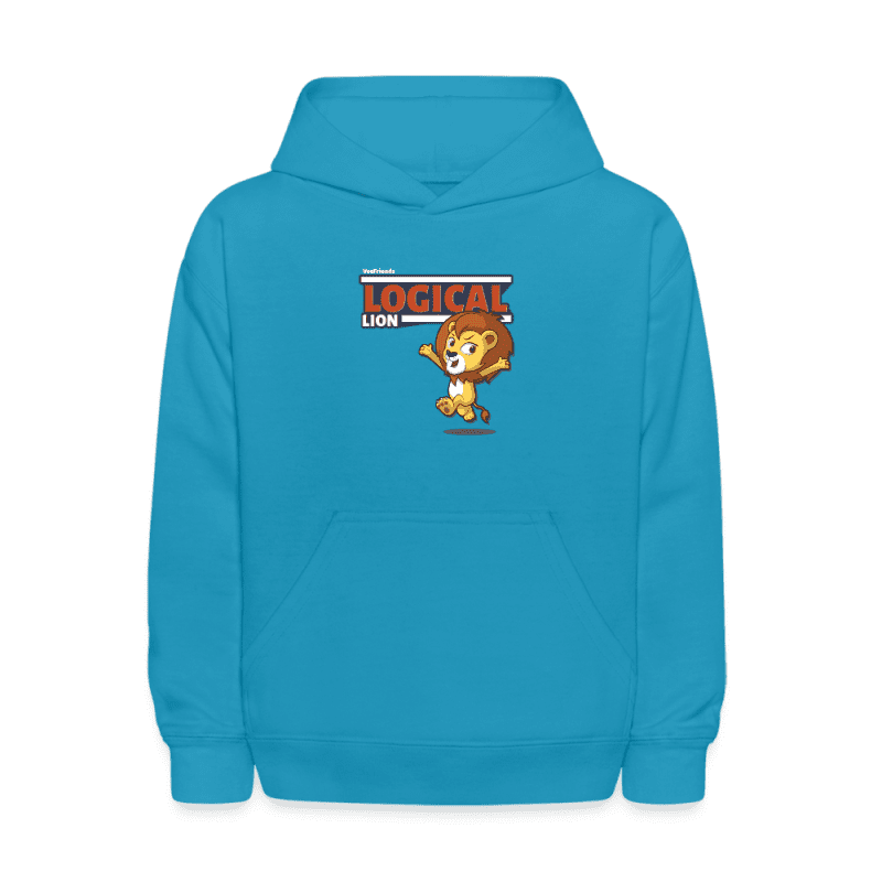 Logical Lion Character Comfort Kids Hoodie - turquoise