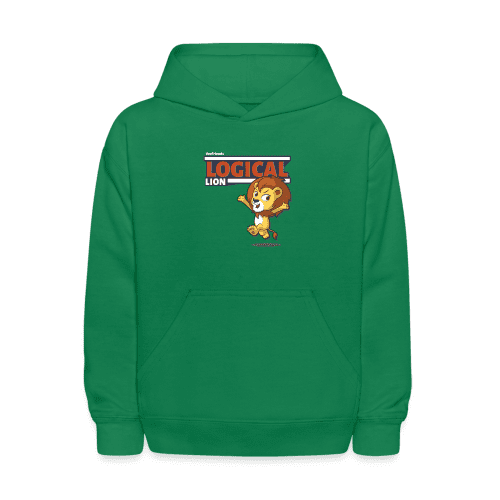 Logical Lion Character Comfort Kids Hoodie - kelly green