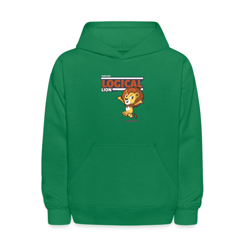 Logical Lion Character Comfort Kids Hoodie - kelly green