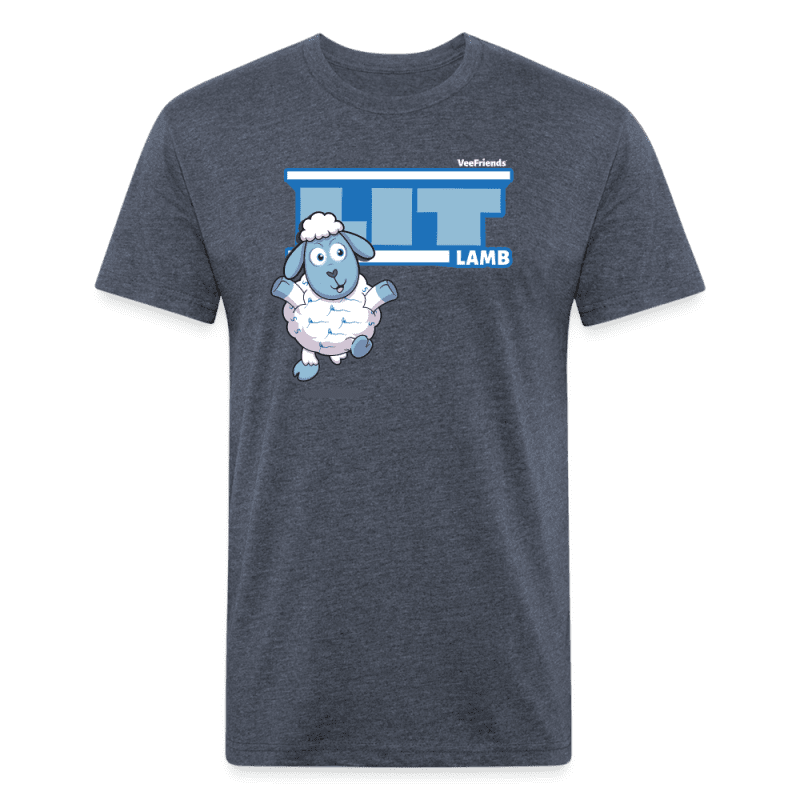 Lit Lamb Character Comfort Adult Tee - heather navy