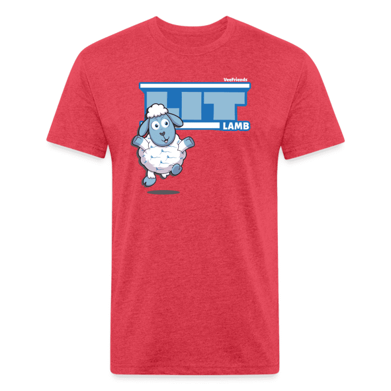 Lit Lamb Character Comfort Adult Tee - heather red