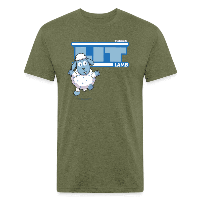 Lit Lamb Character Comfort Adult Tee - heather military green