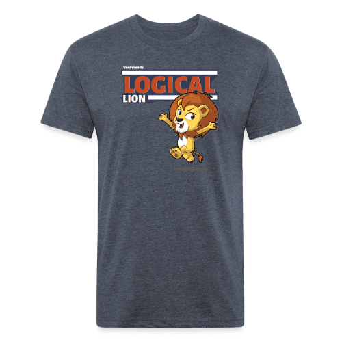 Logical Lion Character Comfort Adult Tee - heather navy