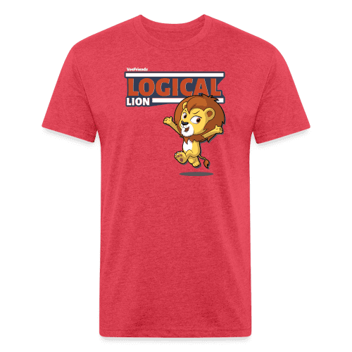 Logical Lion Character Comfort Adult Tee - heather red