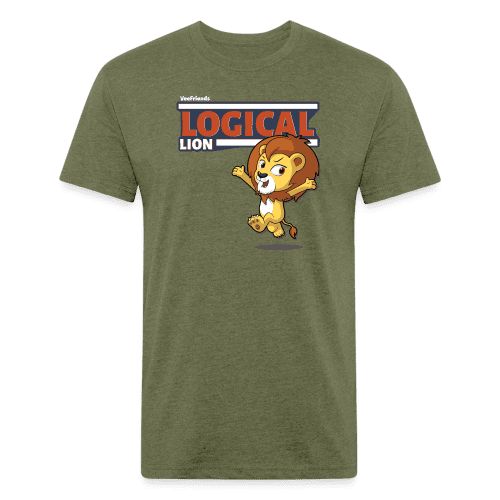 Logical Lion Character Comfort Adult Tee - heather military green