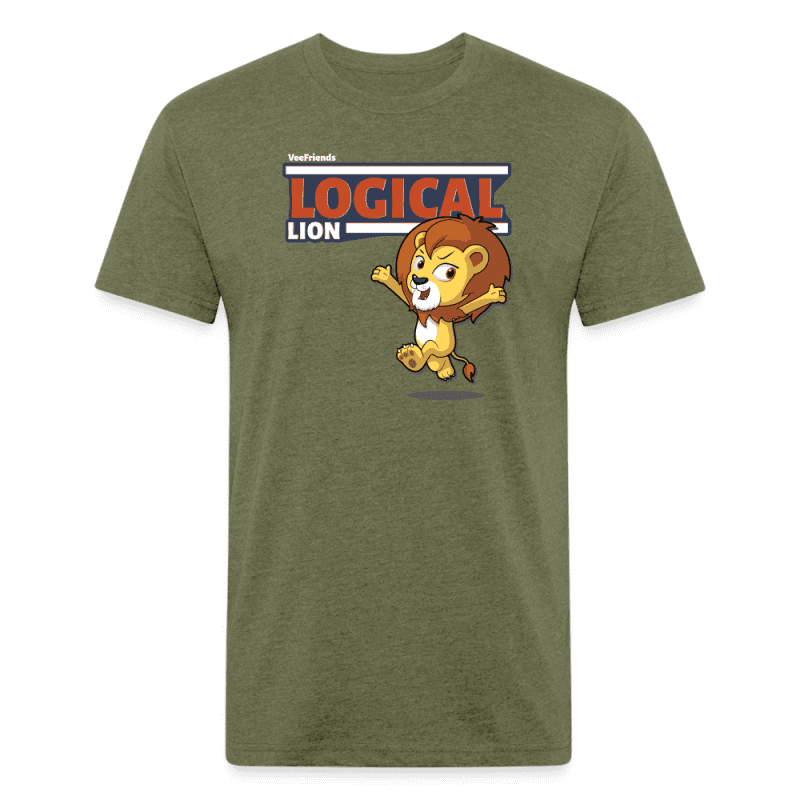 Logical Lion Character Comfort Adult Tee - heather military green