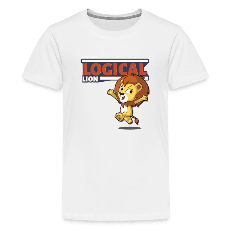 Logical Lion Character Comfort Kids Tee - white