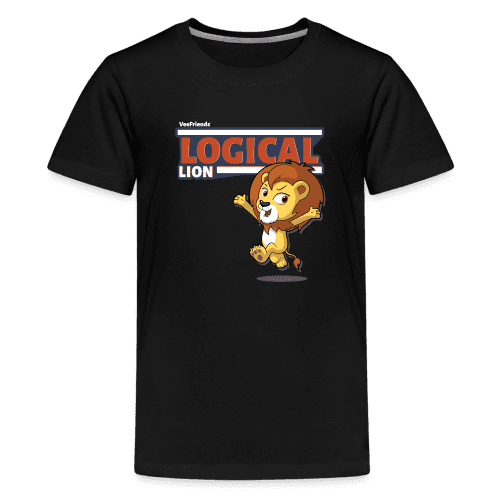 Logical Lion Character Comfort Kids Tee - black