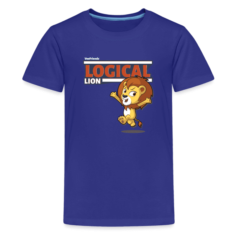 Logical Lion Character Comfort Kids Tee - royal blue