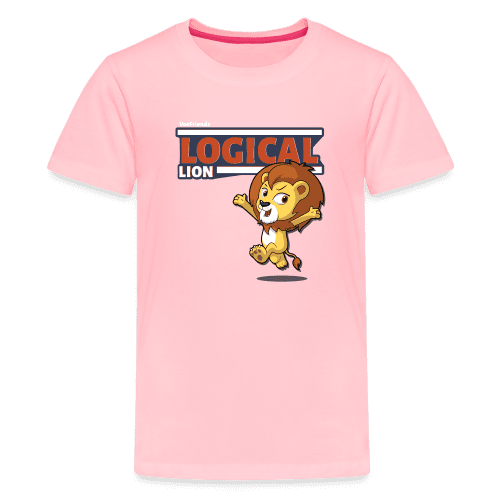 Logical Lion Character Comfort Kids Tee - pink