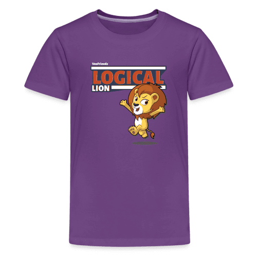 Logical Lion Character Comfort Kids Tee - purple