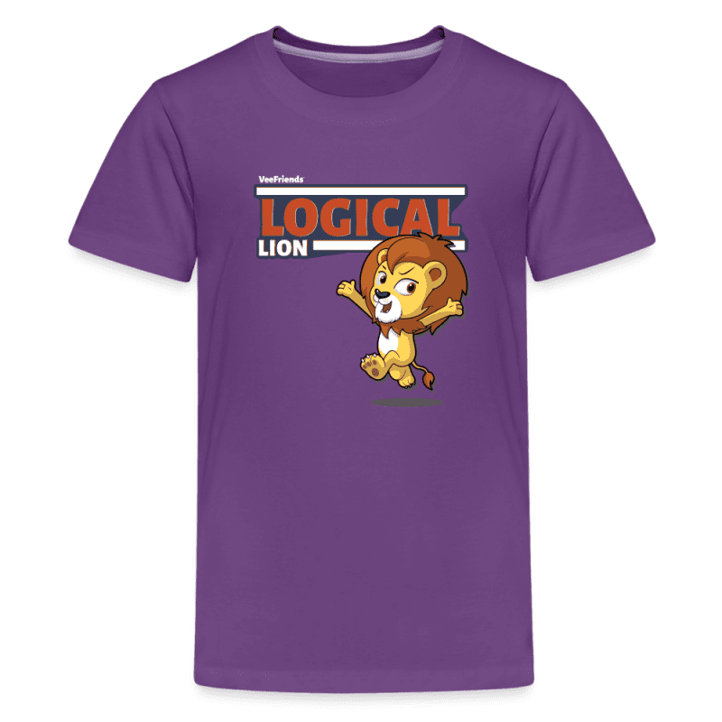 Logical Lion Character Comfort Kids Tee - purple