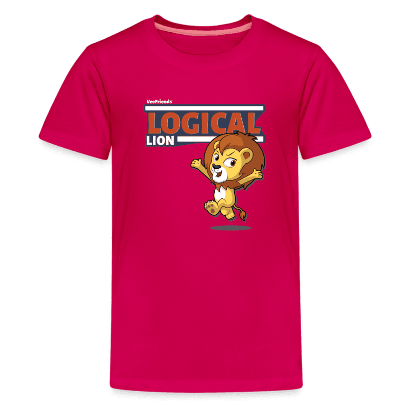 Logical Lion Character Comfort Kids Tee - dark pink