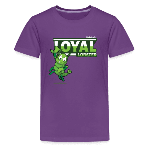 Loyal Lobster Character Comfort Kids Tee - purple