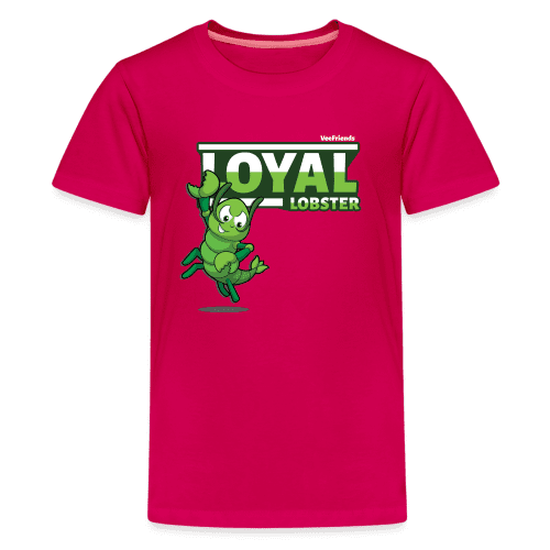 Loyal Lobster Character Comfort Kids Tee - dark pink