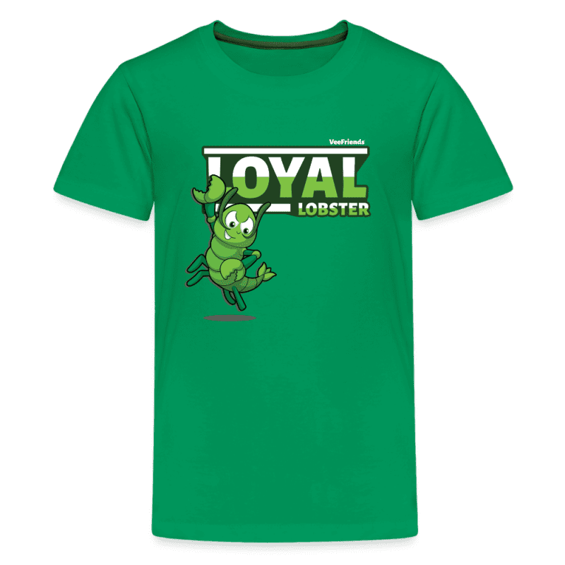 Loyal Lobster Character Comfort Kids Tee - kelly green