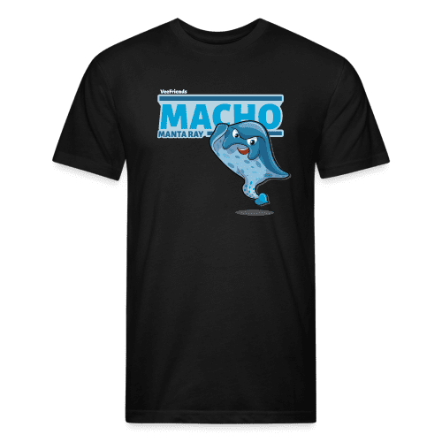 Macho Manta Ray Character Comfort Adult Tee - black