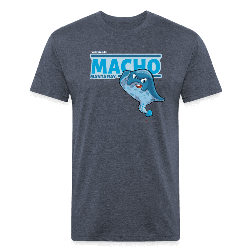 Macho Manta Ray Character Comfort Adult Tee - heather navy