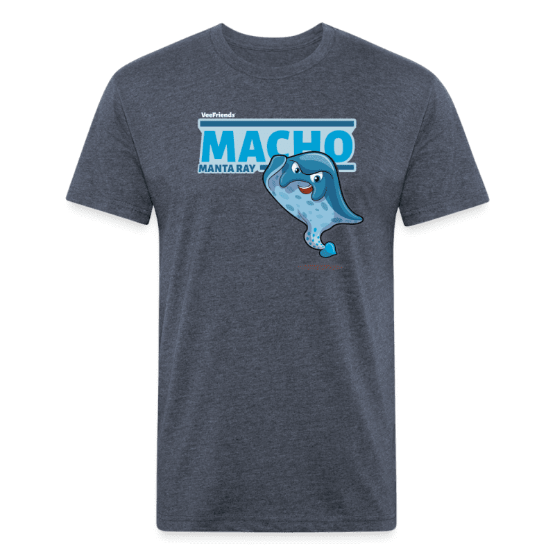 Macho Manta Ray Character Comfort Adult Tee - heather navy