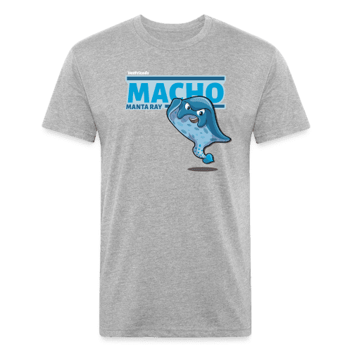 Macho Manta Ray Character Comfort Adult Tee - heather gray