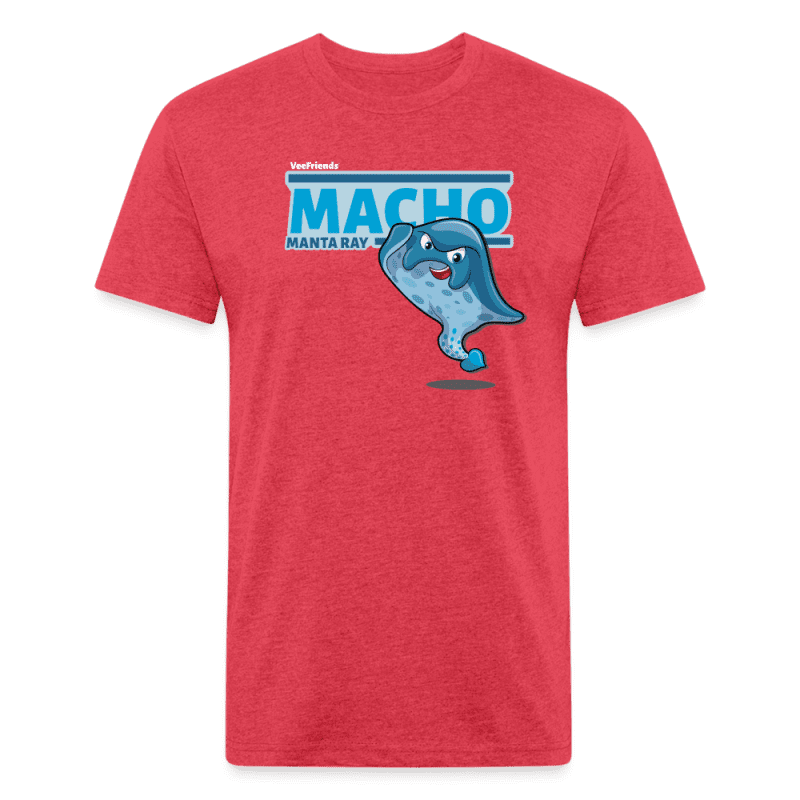 Macho Manta Ray Character Comfort Adult Tee - heather red