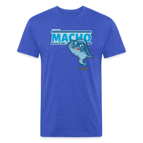 Macho Manta Ray Character Comfort Adult Tee - heather royal