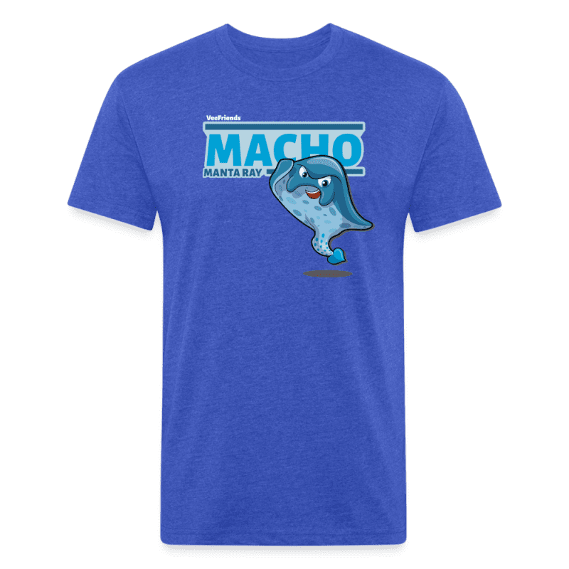 Macho Manta Ray Character Comfort Adult Tee - heather royal